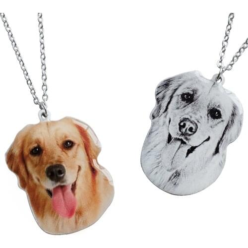 Custom Pet Picture Necklace Pet Portrait Necklace Personalized Cat Dog Memory Jewelry Photo Pendant Birthday Gift Keepsake Gifts
