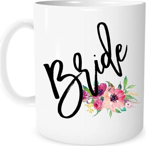 The Coffee Corner - Bride Mug - 11 Ounce White Ceramic Coffee or Tea Mug - Engagement or Wedding Gift, Bridal Shower