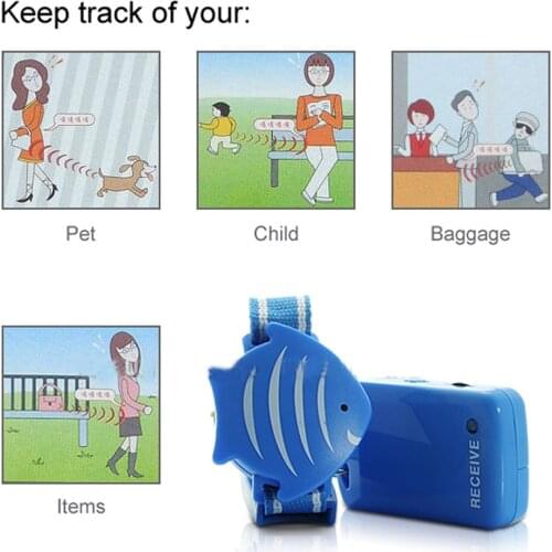 Anti-Loss Alarm Safety Set including Keychain Receiver and 433.92MHz Wristband Transmitter For children pets bags