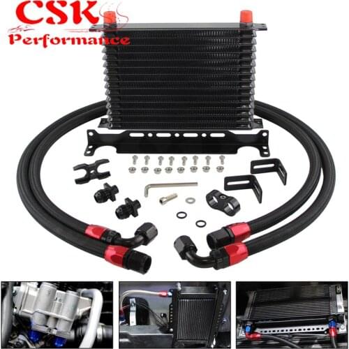 AN10 15 Row Oil Cooler Kit Fits For BMW E36 Euro,E82,E9X 135/335,E46 M3 Black