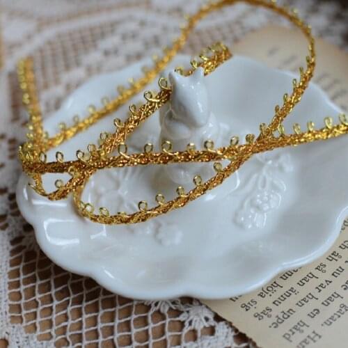 Somelace New 36Yds/lot 0.6CM Wide Golden Lace Wedding Dress High Quality Venise Lace Venice Lace Accessories Trim