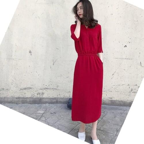 2021 Summer Dress, Mid-length Dress, Summer Slim Womens Dress, New Style Covering Belly, Western Style, Age-reducing