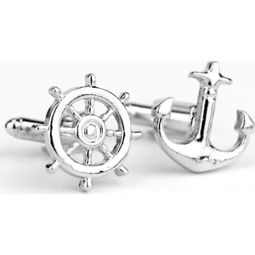 MOCHUN Best Friend Gifts Anchor And Rudder Shirt Cufflinks For Mens Brand Cuff Buttons Fashion Cuff Links-20