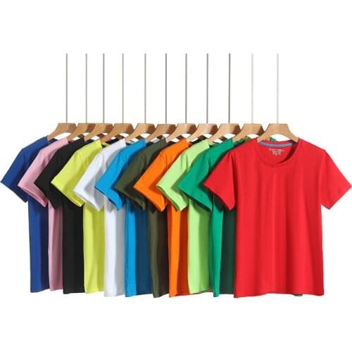 Blank cotton t-shirt round collar short-sleeved clothes