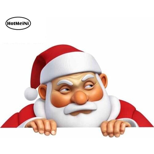 HotMeiNi 13cm x 7.6cm for Christmas SANTA Creative Car Stickers Vinyl Personality Car Wrap JDM ATV Motorcycle Door 3D Decals