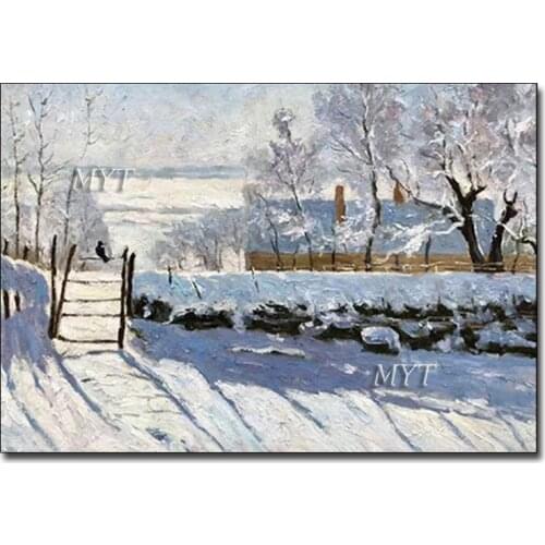 Wall Hangings Pictures Pure Handmade Nordic Snow Scene Textured Abstract Wall Canvas Art Knife Landscape Oil Painting Artwork