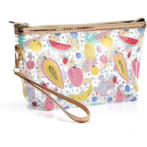 New Japanese And Korean Cartoon Cosmetic Bag Splash-Proof Fruit Cosmetic Bag Transparent Cosmetic Bag