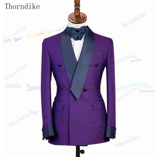 Thorndike 2020 New Trendy Business Men Slim Fit Autumn high-end Leisure Formal Two-Piece Suit for Groom Wedding Party suit