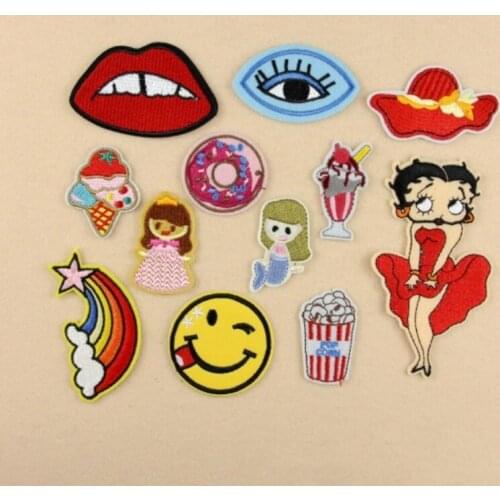 Wholesale 40pcs DIY Embroidered Sewing On Patch Iron-On Patch Stickers For Clothes Sewing Fabric Applique Supplies YO32