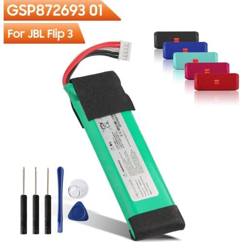 Original Replacement Battery GSP872693 01 For For JBL Flip 3 Flip3 Bluetooth Audio Outdoor Speaker Battery 3000mAh