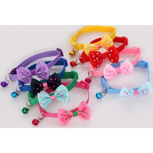 Dog Collar with Bow Tie Bell Cute Adjustable Cat Collar Comfort Puppy Necklace Pet Accessories for Small and Medium Dogs Girls