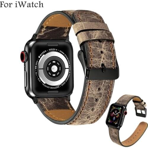 Good Quality Genuine Leather Watch Band for Apple Watch 44MM 40MM 42MM 38MM Leather Replacement for iWatch 5 4 3 2 1 Bracelet
