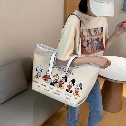 Disney Japan Mickey Mouse Minnie laptop one-shoulder backpack shopping bag young women large-capacity one-shoulder messenger bag