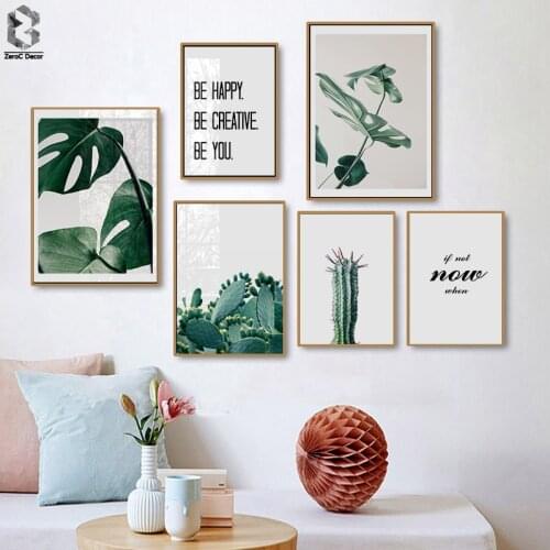 Tropical Monstera Leaf Plant Nordic Posters And Prints Wall Art Canvas Painting Scandinavian Wall Pictures For Living Room Decor