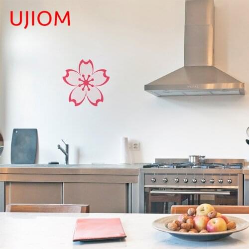 UJIOM Flower Room Decor Decals Bathroom Kitchen Bedroom Accessories Living Room Decor Peach Blossom Vinyl Wall Stickers