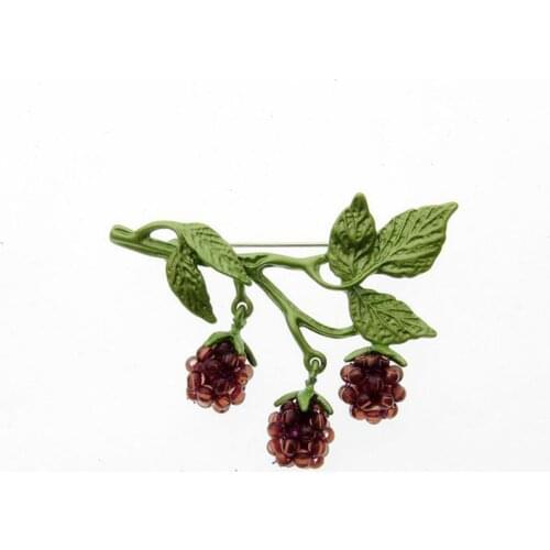Japan and South Korea Vintage wholesale jewelry goddess popular raspberry flower green paint Brooch clothing Brooch