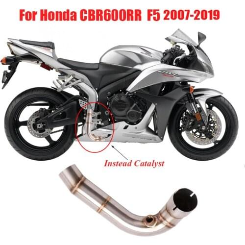 Motorcycle CBR600 Exhaust Connecting Pipe Middle Mid Section Tube Instead Catalyst for Honda CBR600RR F5 2007-2019