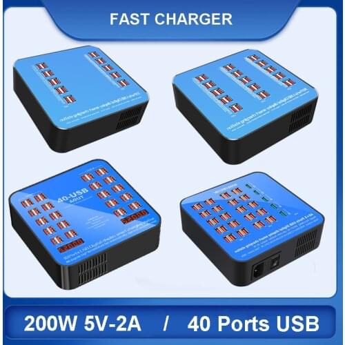 20 30 40 Ports USB Charging Station Multiport Desk Travel Fast Charger for iPhone iPad Samsung Xiaomi Huawei LG Cellphone Tablet