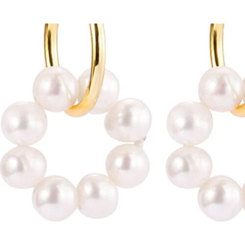 Pearl Hoop Earrings for Women Fashion Dangle Hypoallergenic Earrings Drop Dangle Earrings Gifts for Women
