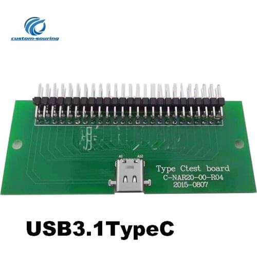 10pc USB3.1 type C female connector with PCB Board 24P Connector test board adapter board 0.8mm