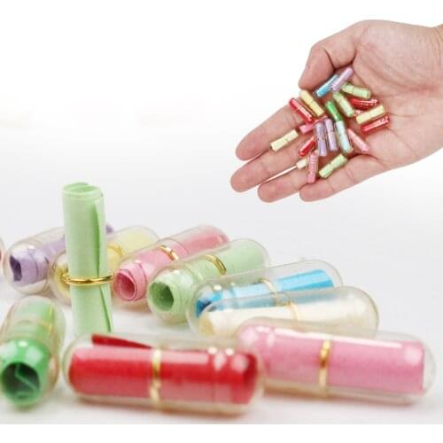 100pcs/Lot Message in Bottle Message Cute Capsule Letter Love Pill Clear Color Mini Wish Bottle Christmas present Holiday Gift