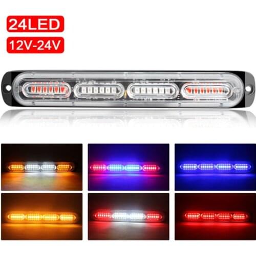 24LED 72W Emergency Strobe Lights Bar 12-24V Car Warning Flashing Lamp Bar 28GC