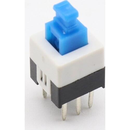30pcs/lot Square 7x7x12mm 6 Pin DPDT Mini Push Button Self-locking Switch G64 Multimeter Switch Free Shipping