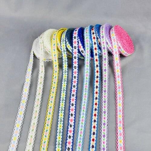 5Yards/lot 1.2cm Vintage Ethnic Embroidery Lace Ribbon Boho Lace Trim DIY Clothes Bag Accessories Embroidered Fabric