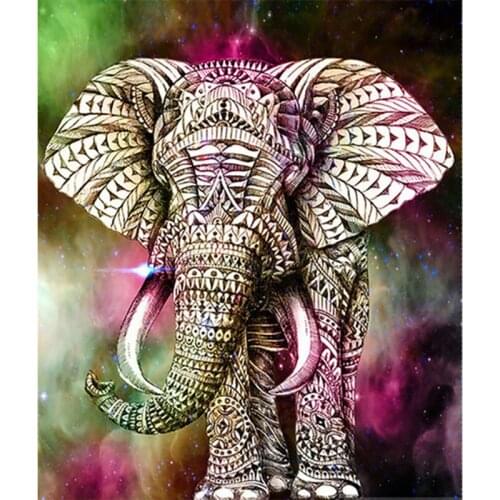 5D Diy Diamond Needlework Cross Stitch Full pebble Elephant Diamond Embroidery Diamond Pebble round diamond painting