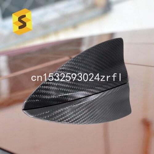 Car Carbon Fiber Fin Antenna Cover Trim FM AM Radio Fin Aerial Adhesive Tabe for Cadillac CT6 XT4 XT5 XTS