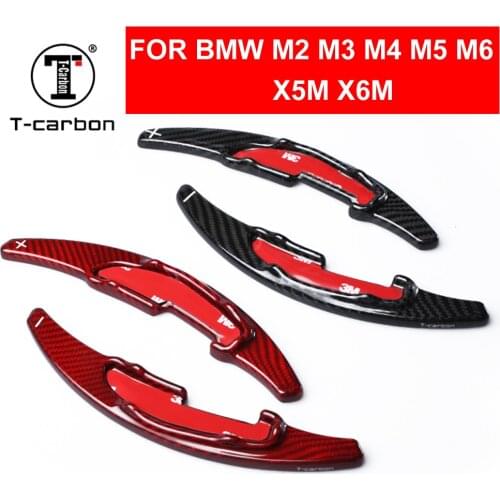 Car Styling Real Carbon Fiber Steering Wheel Shift Paddles Extension Shifters For BMW M-series M2 M3 M4 M5 M6 X5M X6M RED Black