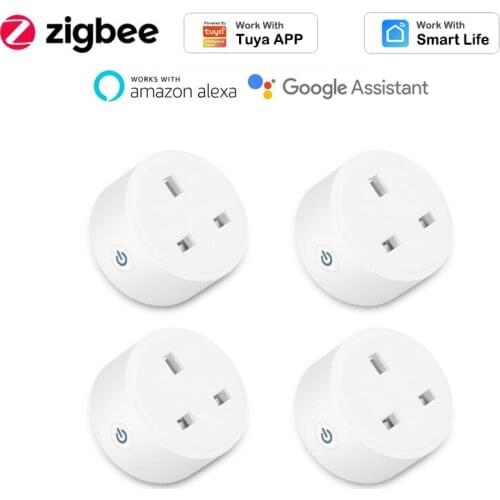 15A 110-250V Tuya ZigBee3.0 Wireless Smart Plug UK Timer Electrical Sockets APP Smart Life Smart Home Control Alexa Google Home