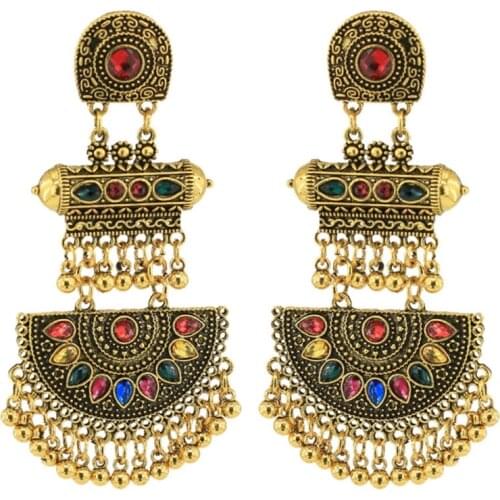 Bollywood Jewelry Traditional Ethnic Mexico Indian Jhumka Jhumka Earrings Jewelry for Women Party Wear Wedding 2 Colors