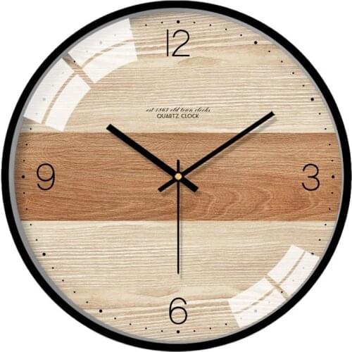 Creative Wood Grain Large Wall Clock Silent Modern Living Room Bedroom Hidden Safe Office Kitchen Quartz Clock Duvar Saati FZ214