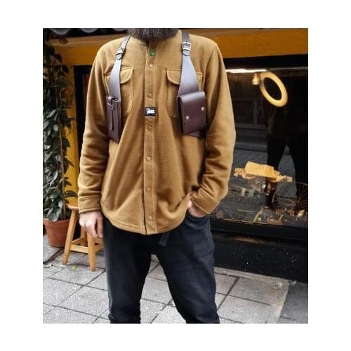 Steampunk Women Men Medieval Leather Shoulder Bag Vintage Phone Case Wallet Double Pocket Holster Viking Pirate Costume Purse