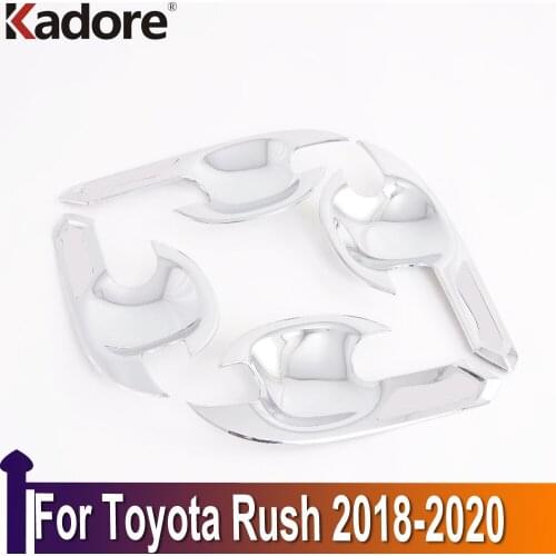 For Toyota Rush 2018 2019 2020 Chrome Carbon Fiber Door Handle Cover Trim Car Stylings Exteriors Decoration Accessories Sticker