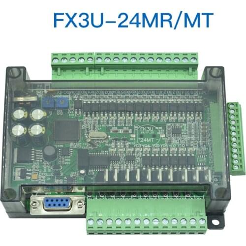 FX3U-24MR/MT PLC Programmable Logic Controller 14DI/10DO with Analog RS232 RS485 Communication Port 6AI/2AO High-speed Counter