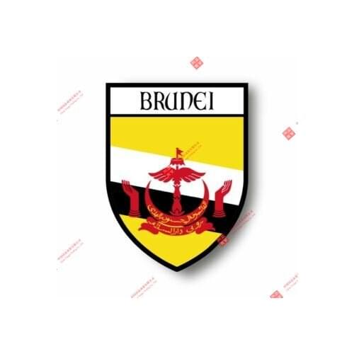 Interesting Car Stickers Decal Souvenir Vinyl Car Shield City Flag World Crest Brunei Car Decal Decoration Laptop