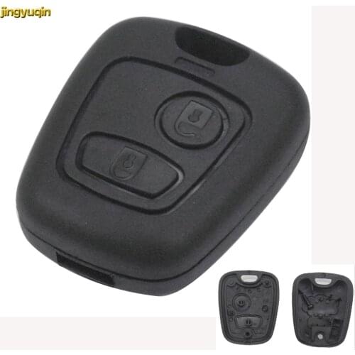 Jingyuqin Remote Key Fob Case Shell for Peugeot 107 207 307 407 206 306 406 for Citroen C1 C4 2 Buttons Styling