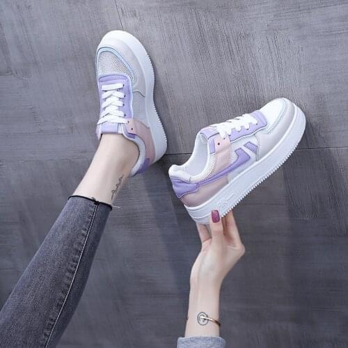 Casual Sneaker Womens Platform Sports Shoes Purple Tennis Girly Cute Smart Fashion Female Vulcanize Flats Spring 2021