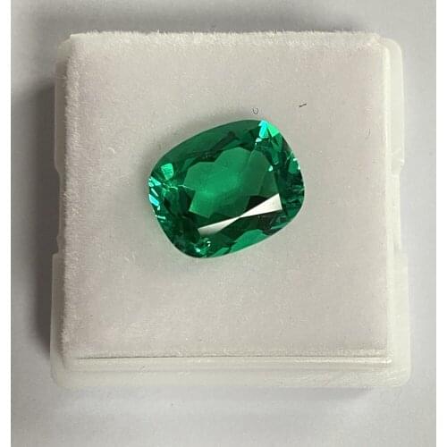 Lab Created Lengthen Cushion 8x10mm Hydrothermal Colombia Green Color Emerald Gemstone for Earring Making