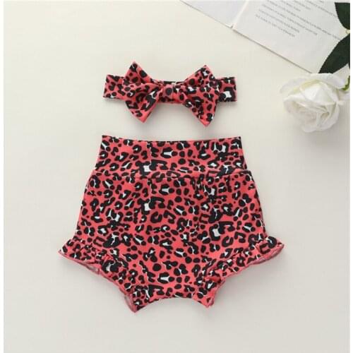 Summer Girls Shorts 2Pcs Outfits Set Cute Ruffle Shorts and Headband Set for Daily Wear High Waist Girls Shorts Underwear