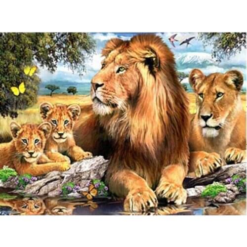 Lions DIY Crystal full 5D plastic diamond painting cross stitch kit art 3Dmosaic square rhinestone