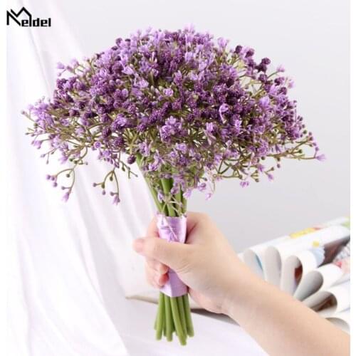Meldel Babysbreath Wedding Bouquet Flower Small Bridal Bouquets Babys Breath Wedding Flower Bouquet DIY Bridesmaids Decoration