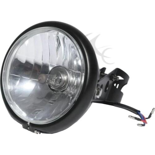 Motorcycle 12V 5.75" Headlight Lamp w/ Fork Brackets For Harley Triumph Norton BSA Ducati