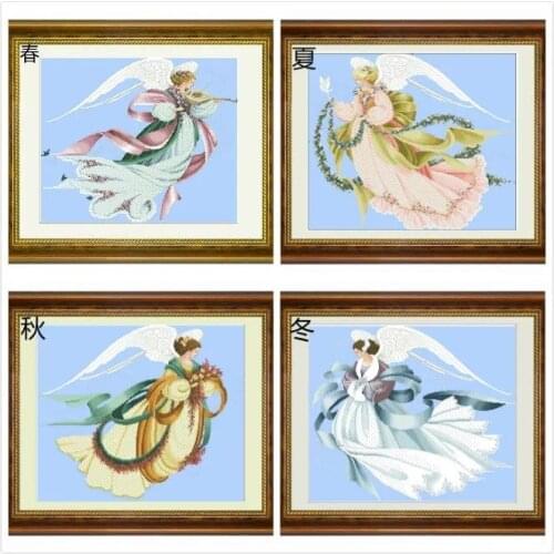 Seasons MD style Counted Cross Stitch 11CT 14CT 18CT 28ct sky blue Cross Stitch Kits Embroidery Needlework Sets