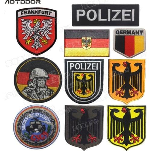 Germany Flag Infrared IR Velcros Patches Embroidery German Police DEU eagle Patches Deutschland Military Badge Tactical Applique