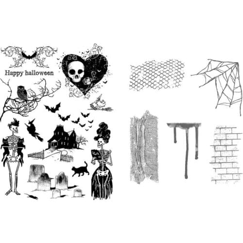 2021 New Halloween Bat Spider Web Silicone Clear Seal Stamp DIY Scrapbooking Emboss Photo