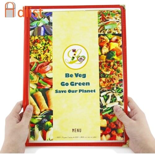 For A4 1 Sheet Single Panel Transparent Menu Book cover Documents Cover Restaurant Bar Plastic Menu Holder Cafe Table Accessori