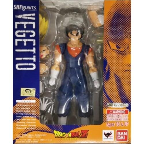 Original BANDAI S.H.Figuarts Dragon Ball Vegetto Son Goku Action Collection Model Toy Anime Super Saiyan Figure Toys For Kids